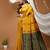 yellow silk blend zari woven saree