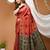 red silk blend zari woven saree
