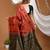 red silk blend zari woven saree