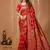 red silk blend zari woven saree