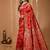 red silk blend zari woven saree