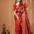 red silk blend zari woven saree