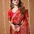 red silk blend zari woven saree