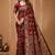 maroon silk blend zari woven saree