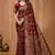 maroon silk blend zari woven saree