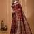 maroon silk blend zari woven saree