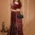 maroon silk blend zari woven saree