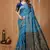 sky blue silk blend zari woven saree