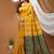 yellow silk blend zari woven saree