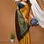 yellow silk blend zari woven saree