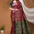 wine silk blend zari woven saree