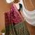 wine silk blend zari woven saree