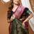 wine silk blend zari woven saree