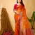 orange organza sequin saree
