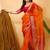 orange organza sequin saree