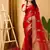 dark red organza sequin saree