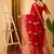 dark red organza sequin saree
