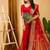 dark red organza sequin saree