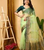 pista organza sequin saree