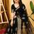 black organza sequin saree