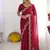 rani pink georgette zari embroidered saree with blouse