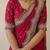 rani pink georgette zari embroidered saree with blouse