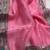 pink organza silk saree with embroidery work & lace border