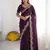 purple georgette zari embroidered saree with blouse