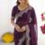 purple georgette zari embroidered saree with blouse
