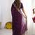purple georgette zari embroidered saree with blouse