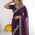 purple georgette zari embroidered saree with blouse