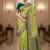 perrot green organza embroidered saree