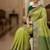 perrot green organza embroidered saree