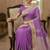 levender organza embroidered saree