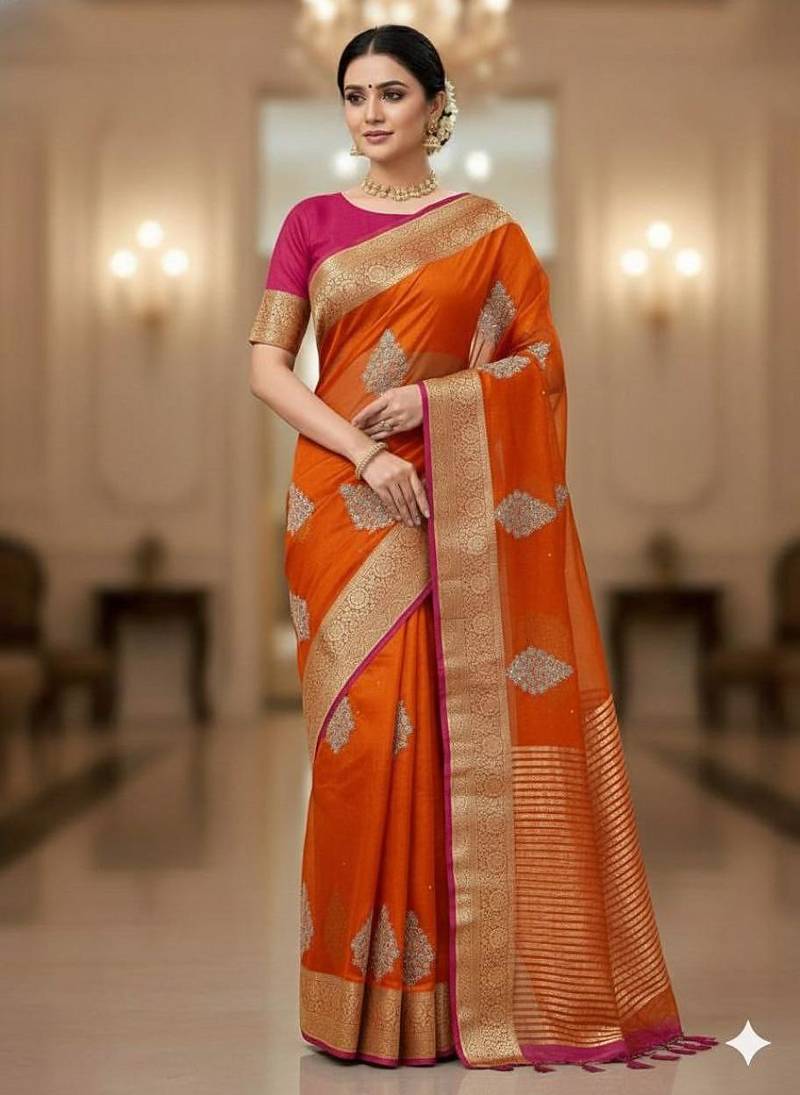 organza organza embroidered saree