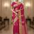 pink organza embroidered saree
