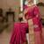 pink organza embroidered saree