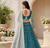 Teal Blue Embroidered Net Lehenga Choli Festival Wear Collection
