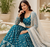 Teal Blue Embroidered Net Lehenga Choli Festival Wear Collection