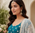 Teal Blue Embroidered Net Lehenga Choli Festival Wear Collection