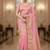 light pink organza embroidered saree