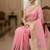 light pink organza embroidered saree