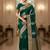 green organza embroidered saree