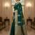 green organza embroidered saree