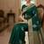 green organza embroidered saree