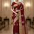 maroon organza embroidered saree