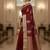 maroon organza embroidered saree
