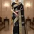 black organza embroidered saree