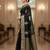 black organza embroidered saree