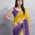 yellow satin silk blend sequin embroidered saree with blouse